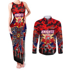 Personalized Knights ANZAC Day Couples Matching Tank Maxi Dress and Long Sleeve Button Shirt Australian Army - Lest We Forget