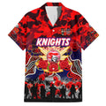 Personalized Knights ANZAC Day Family Matching Long Sleeve Bodycon Dress and Hawaiian Shirt Australian Army - Lest We Forget