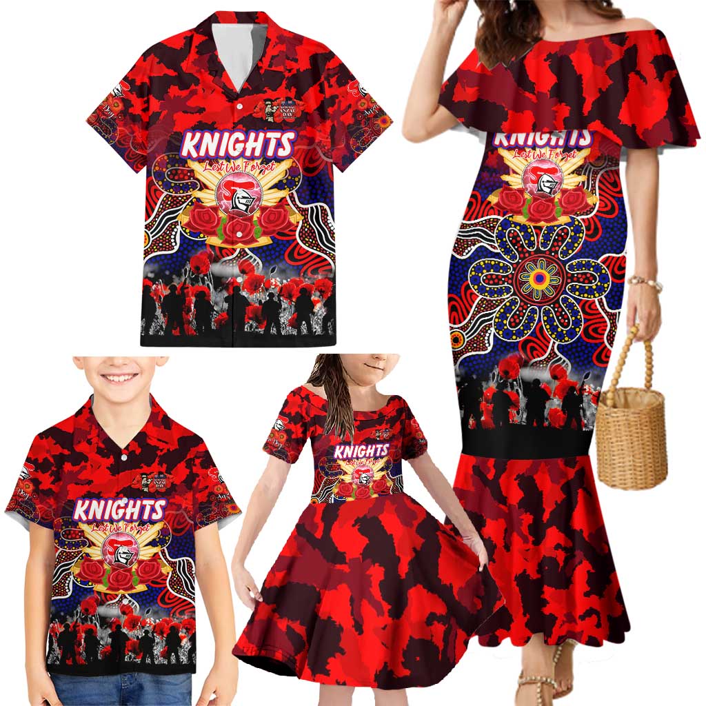 Personalized Knights ANZAC Day Family Matching Mermaid Dress and Hawaiian Shirt Australian Army - Lest We Forget