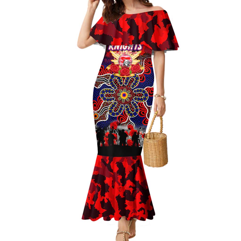 Personalized Knights ANZAC Day Family Matching Mermaid Dress and Hawaiian Shirt Australian Army - Lest We Forget
