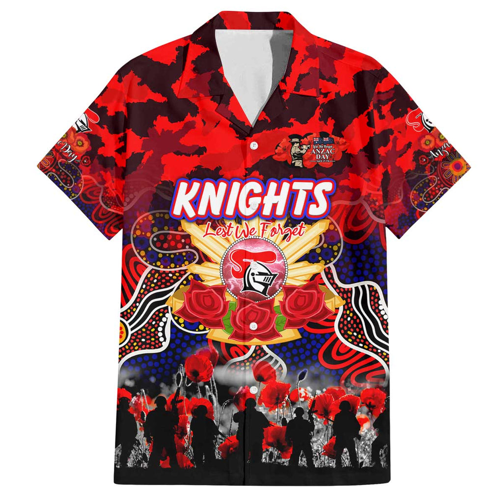 Personalized Knights ANZAC Day Family Matching Off The Shoulder Long Sleeve Dress and Hawaiian Shirt Australian Army - Lest We Forget