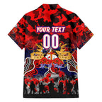 Personalized Knights ANZAC Day Family Matching Off The Shoulder Long Sleeve Dress and Hawaiian Shirt Australian Army - Lest We Forget