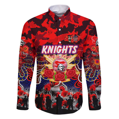 Personalized Knights ANZAC Day Family Matching Off The Shoulder Long Sleeve Dress and Hawaiian Shirt Australian Army - Lest We Forget