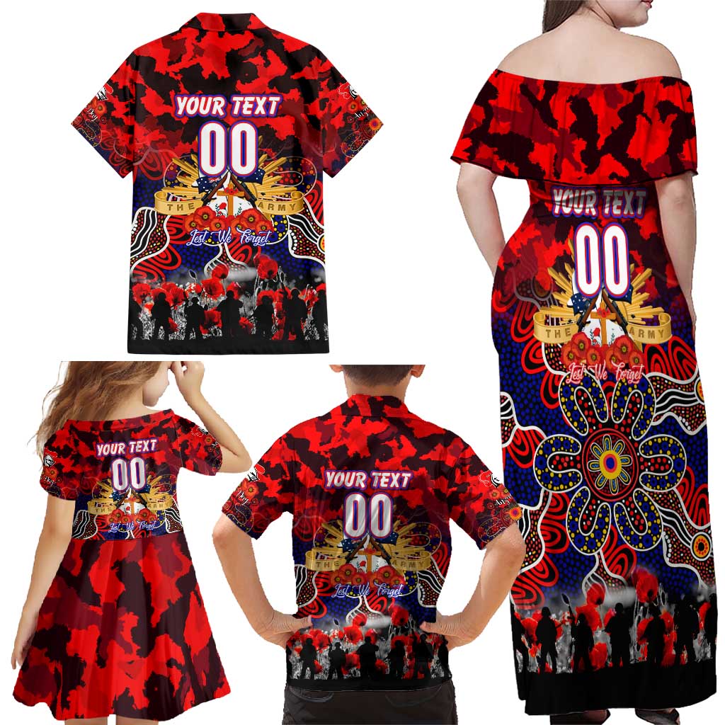 Personalized Knights ANZAC Day Family Matching Off Shoulder Maxi Dress and Hawaiian Shirt Australian Army - Lest We Forget