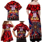 Personalized Knights ANZAC Day Family Matching Off Shoulder Maxi Dress and Hawaiian Shirt Australian Army - Lest We Forget