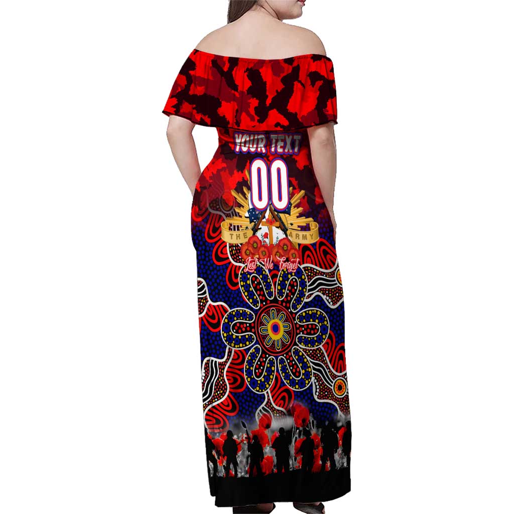 Personalized Knights ANZAC Day Family Matching Off Shoulder Maxi Dress and Hawaiian Shirt Australian Army - Lest We Forget