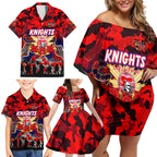 Personalized Knights ANZAC Day Family Matching Off Shoulder Short Dress and Hawaiian Shirt Australian Army - Lest We Forget