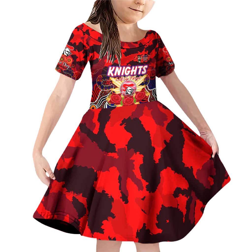 Personalized Knights ANZAC Day Family Matching Off Shoulder Short Dress and Hawaiian Shirt Australian Army - Lest We Forget