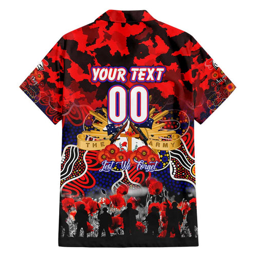 Personalized Knights ANZAC Day Family Matching Off Shoulder Short Dress and Hawaiian Shirt Australian Army - Lest We Forget