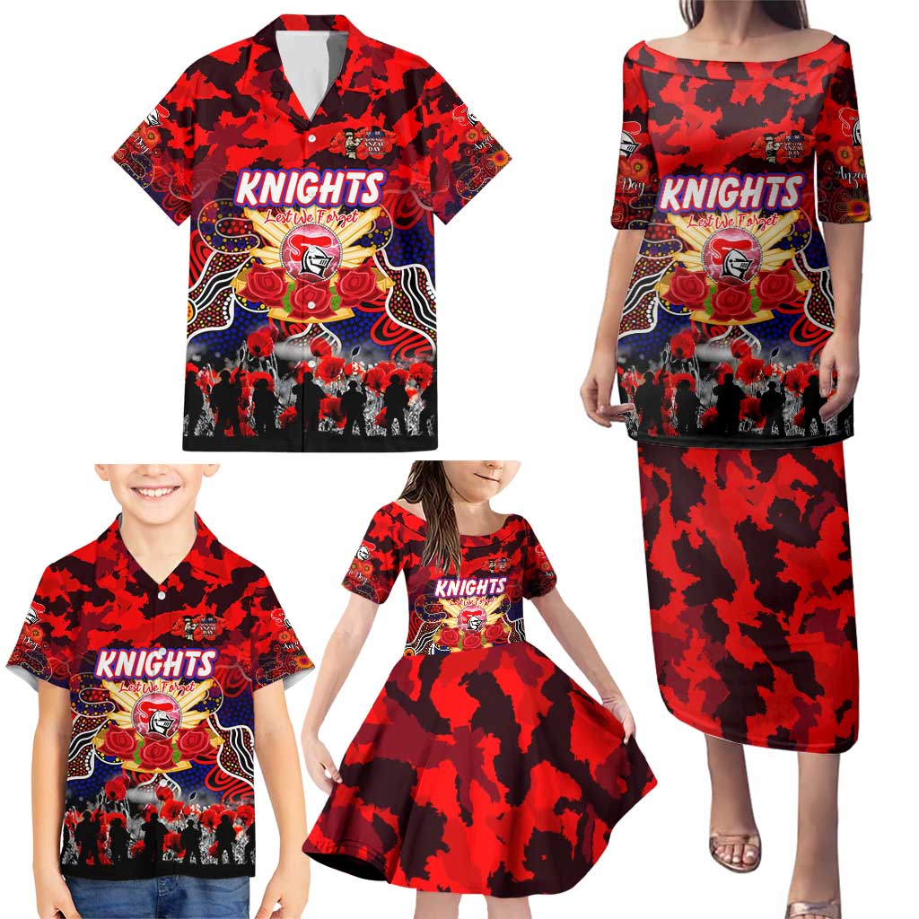 Personalized Knights ANZAC Day Family Matching Puletasi and Hawaiian Shirt Australian Army - Lest We Forget