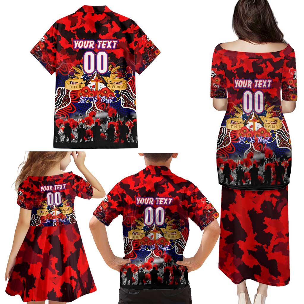 Personalized Knights ANZAC Day Family Matching Puletasi and Hawaiian Shirt Australian Army - Lest We Forget