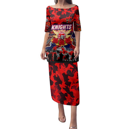 Personalized Knights ANZAC Day Family Matching Puletasi and Hawaiian Shirt Australian Army - Lest We Forget