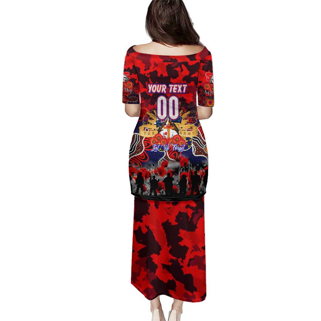 Personalized Knights ANZAC Day Family Matching Puletasi and Hawaiian Shirt Australian Army - Lest We Forget