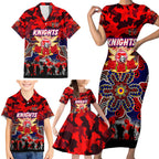 Personalized Knights ANZAC Day Family Matching Short Sleeve Bodycon Dress and Hawaiian Shirt Australian Army - Lest We Forget