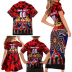 Personalized Knights ANZAC Day Family Matching Short Sleeve Bodycon Dress and Hawaiian Shirt Australian Army - Lest We Forget