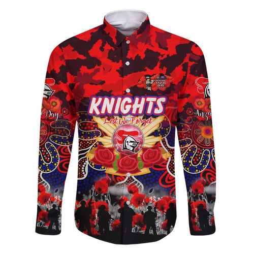 Personalized Knights ANZAC Day Family Matching Short Sleeve Bodycon Dress and Hawaiian Shirt Australian Army - Lest We Forget