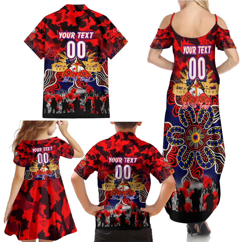 Personalized Knights ANZAC Day Family Matching Summer Maxi Dress and Hawaiian Shirt Australian Army - Lest We Forget