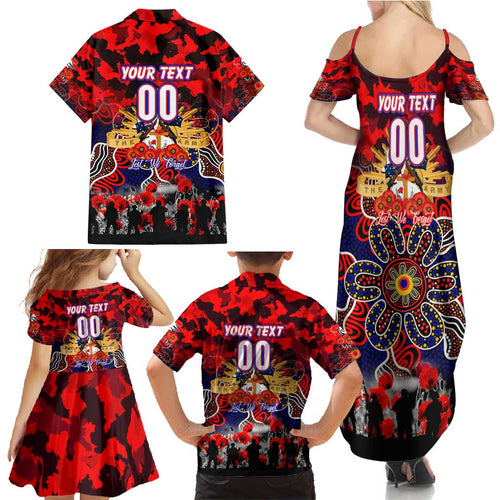 Personalized Knights ANZAC Day Family Matching Summer Maxi Dress and Hawaiian Shirt Australian Army - Lest We Forget