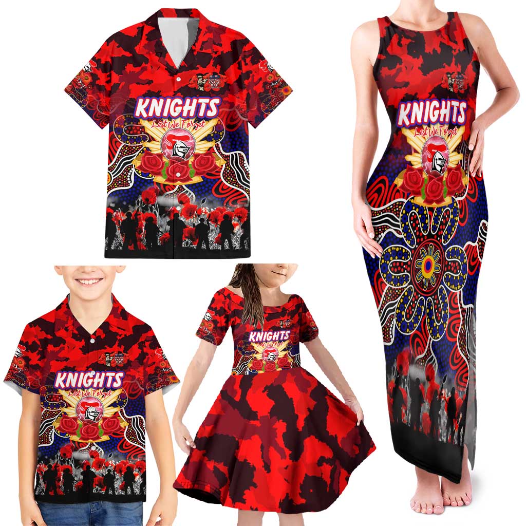 Personalized Knights ANZAC Day Family Matching Tank Maxi Dress and Hawaiian Shirt Australian Army - Lest We Forget