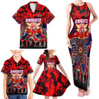 Personalized Knights ANZAC Day Family Matching Tank Maxi Dress and Hawaiian Shirt Australian Army - Lest We Forget