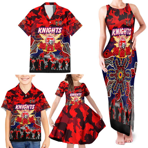 Personalized Knights ANZAC Day Family Matching Tank Maxi Dress and Hawaiian Shirt Australian Army - Lest We Forget