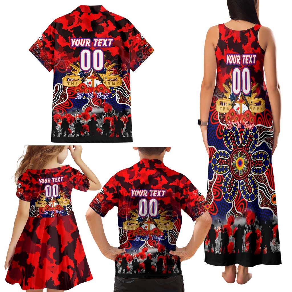 Personalized Knights ANZAC Day Family Matching Tank Maxi Dress and Hawaiian Shirt Australian Army - Lest We Forget