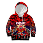 Personalized Knights ANZAC Day Kid Hoodie Australian Army - Lest We Forget