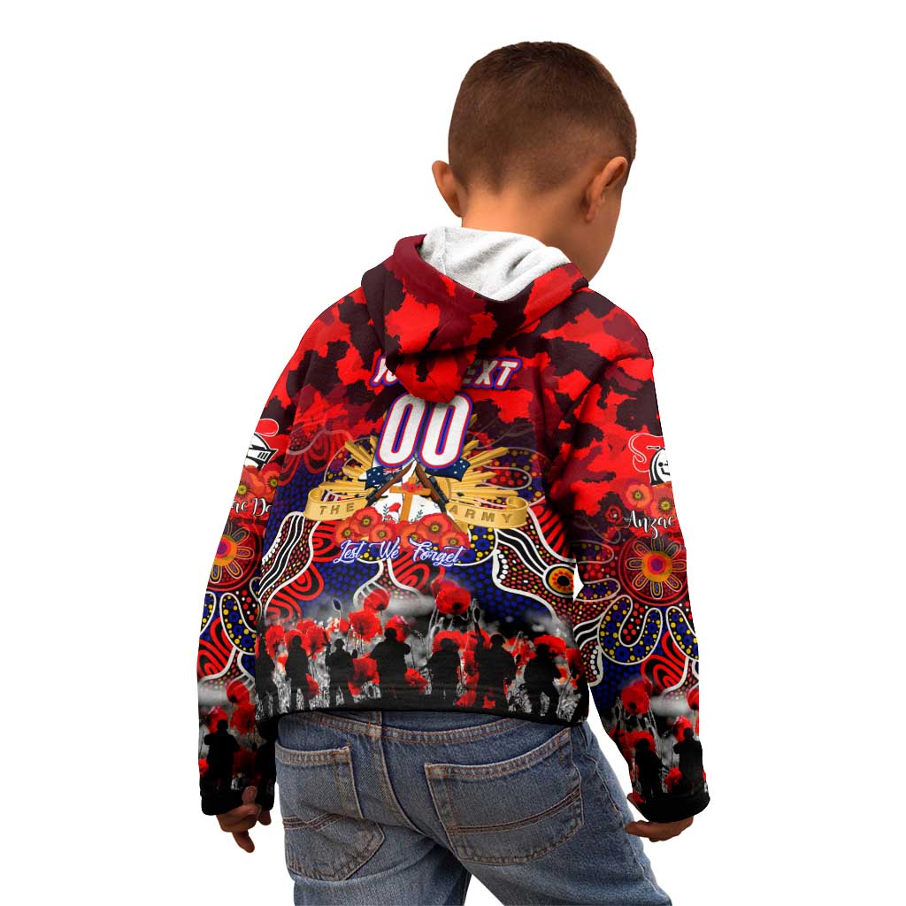 Personalized Knights ANZAC Day Kid Hoodie Australian Army - Lest We Forget