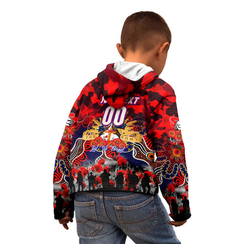 Personalized Knights ANZAC Day Kid Hoodie Australian Army - Lest We Forget