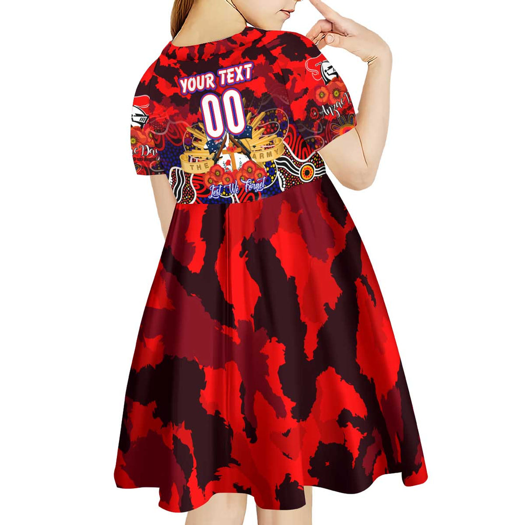Personalized Knights ANZAC Day Kid Short Sleeve Dress Australian Army - Lest We Forget