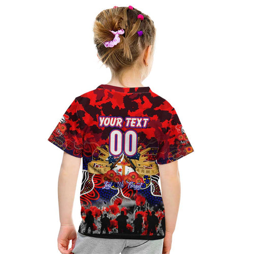 Personalized Knights ANZAC Day Kid T Shirt Australian Army - Lest We Forget