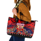 Knights ANZAC Day Leather Tote Bag Australian Army - Lest We Forget