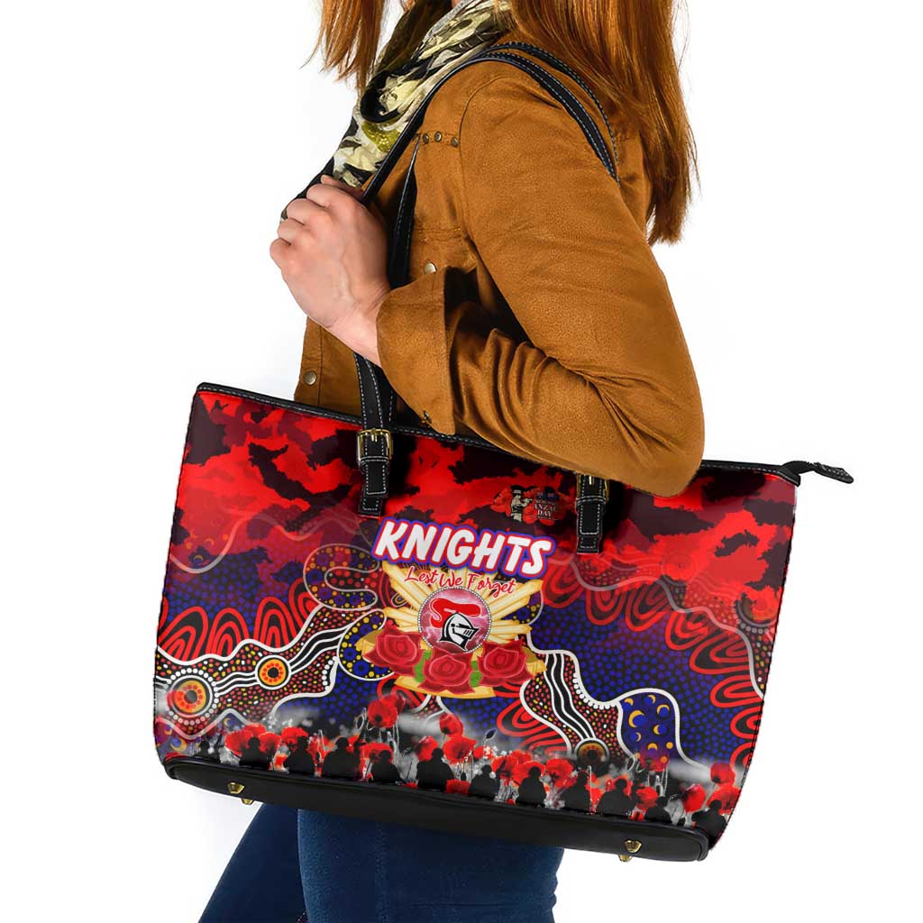 Knights ANZAC Day Leather Tote Bag Australian Army - Lest We Forget