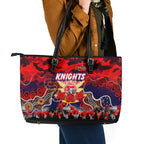 Knights ANZAC Day Leather Tote Bag Australian Army - Lest We Forget