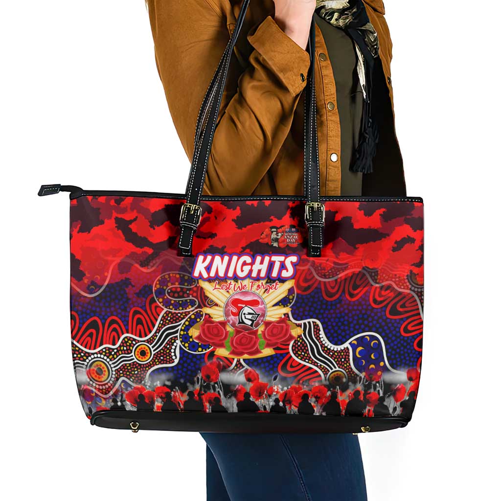 Knights ANZAC Day Leather Tote Bag Australian Army - Lest We Forget