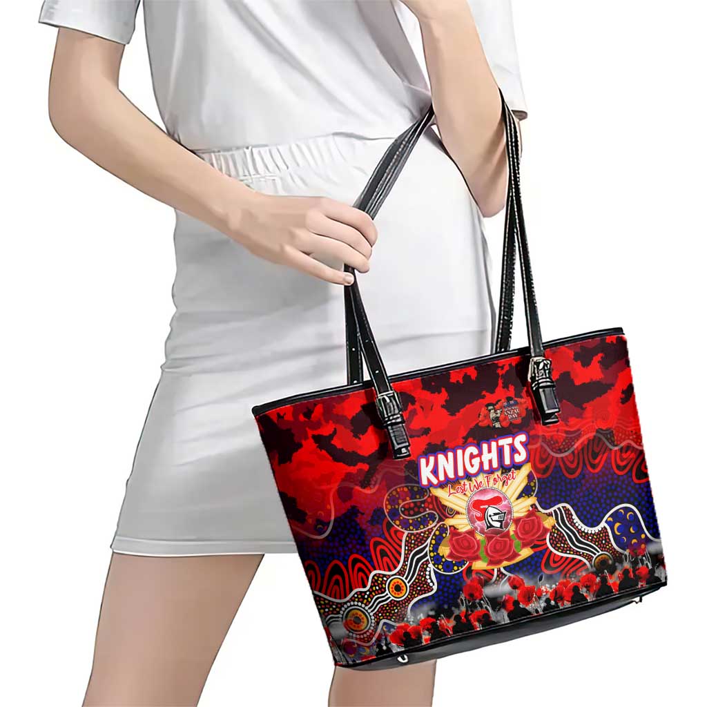 Knights ANZAC Day Leather Tote Bag Australian Army - Lest We Forget