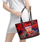 Knights ANZAC Day Leather Tote Bag Australian Army - Lest We Forget