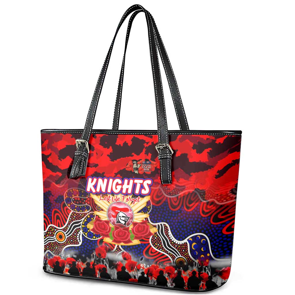 Knights ANZAC Day Leather Tote Bag Australian Army - Lest We Forget