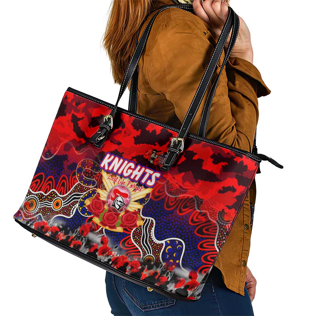 Knights ANZAC Day Leather Tote Bag Australian Army - Lest We Forget