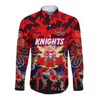 Personalized Knights ANZAC Day Long Sleeve Button Shirt Australian Army - Lest We Forget