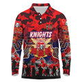Personalized Knights ANZAC Day Long Sleeve Polo Shirt Australian Army - Lest We Forget