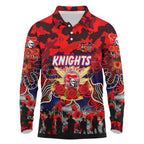 Personalized Knights ANZAC Day Long Sleeve Polo Shirt Australian Army - Lest We Forget