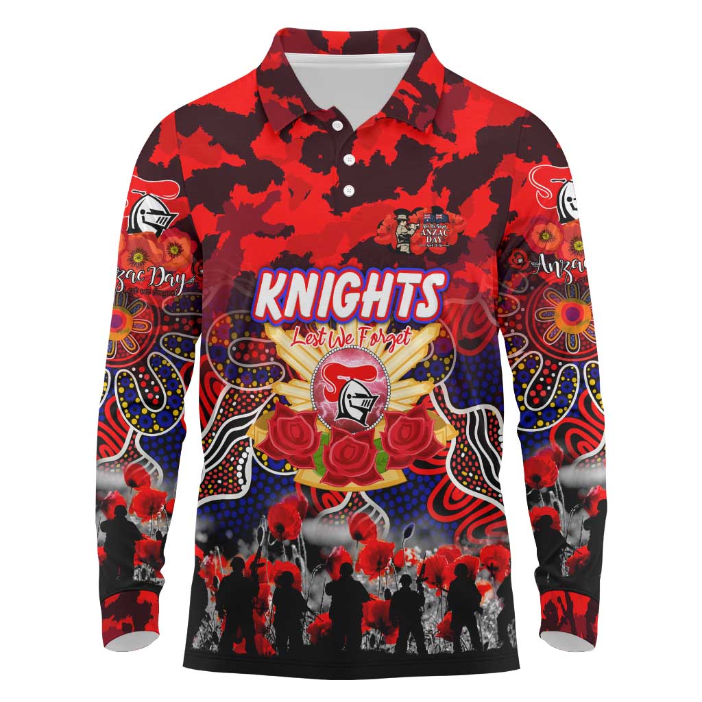 Personalized Knights ANZAC Day Long Sleeve Polo Shirt Australian Army - Lest We Forget