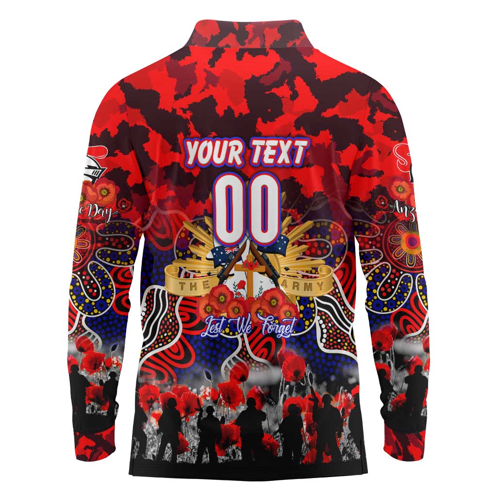 Personalized Knights ANZAC Day Long Sleeve Polo Shirt Australian Army - Lest We Forget