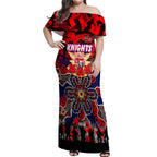 Personalized Knights ANZAC Day Off Shoulder Maxi Dress Australian Army - Lest We Forget