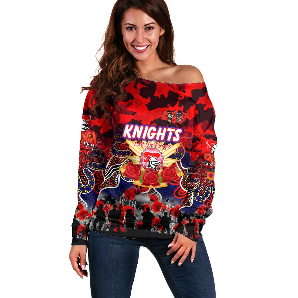 Personalized Knights ANZAC Day Off Shoulder Sweater Australian Army - Lest We Forget
