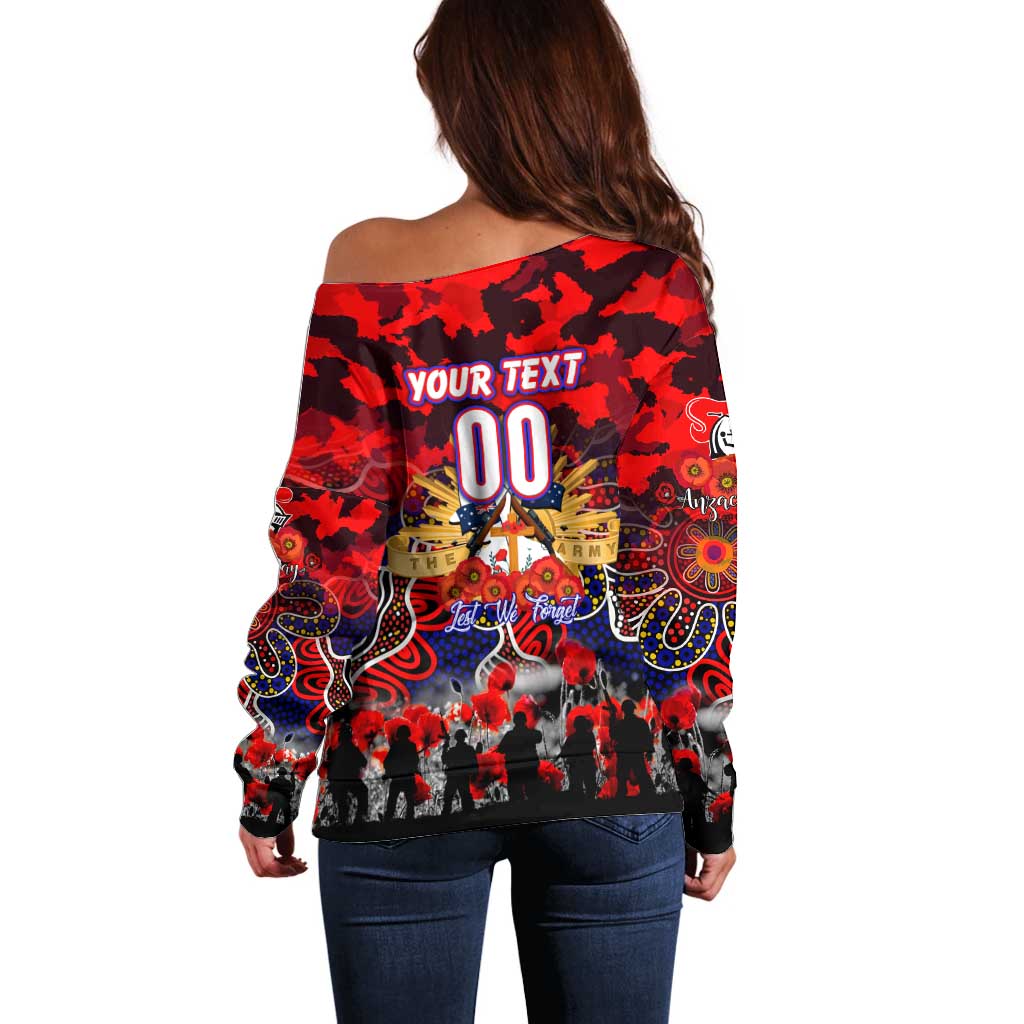 Personalized Knights ANZAC Day Off Shoulder Sweater Australian Army - Lest We Forget