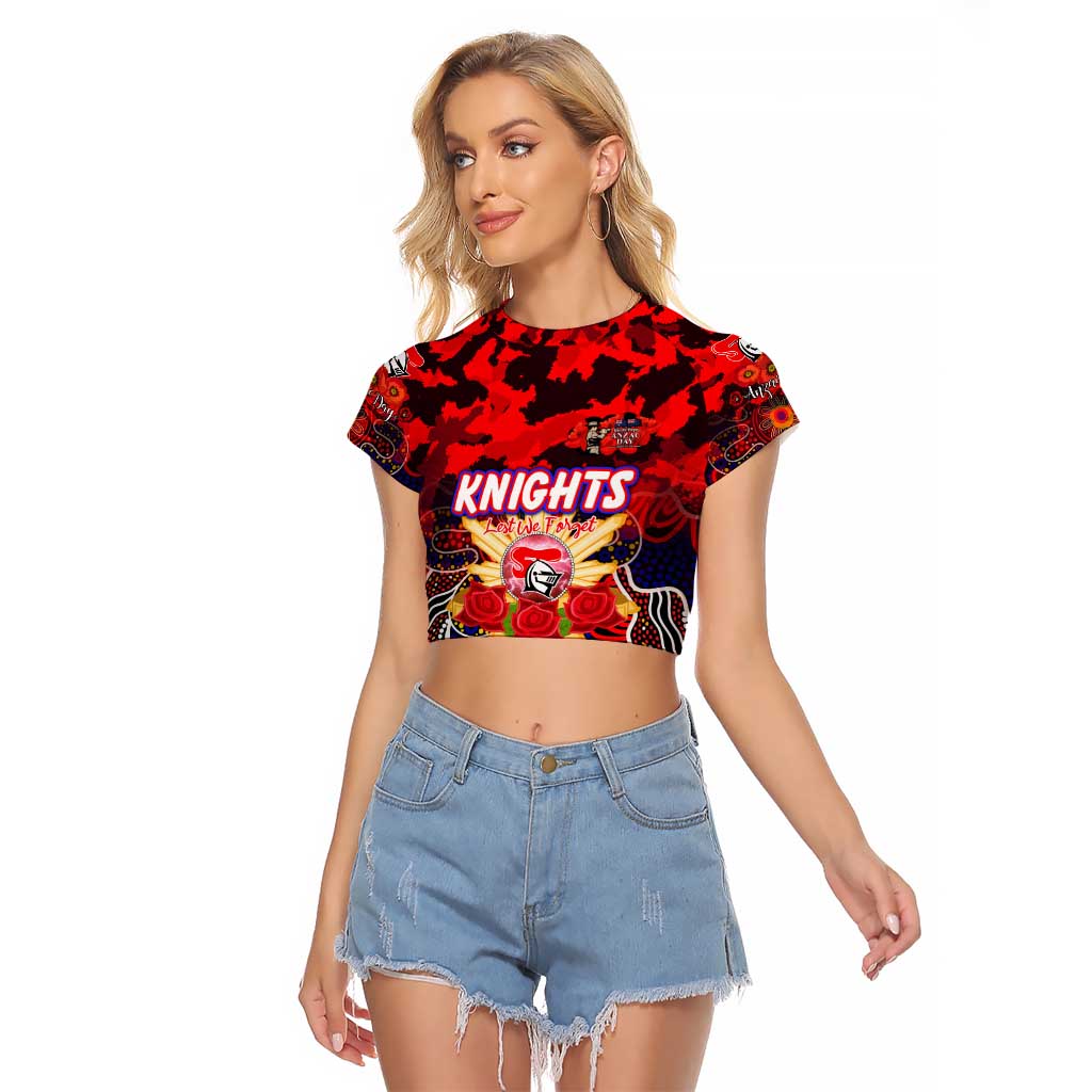 Personalized Knights ANZAC Day Raglan Cropped T Shirt Australian Army - Lest We Forget