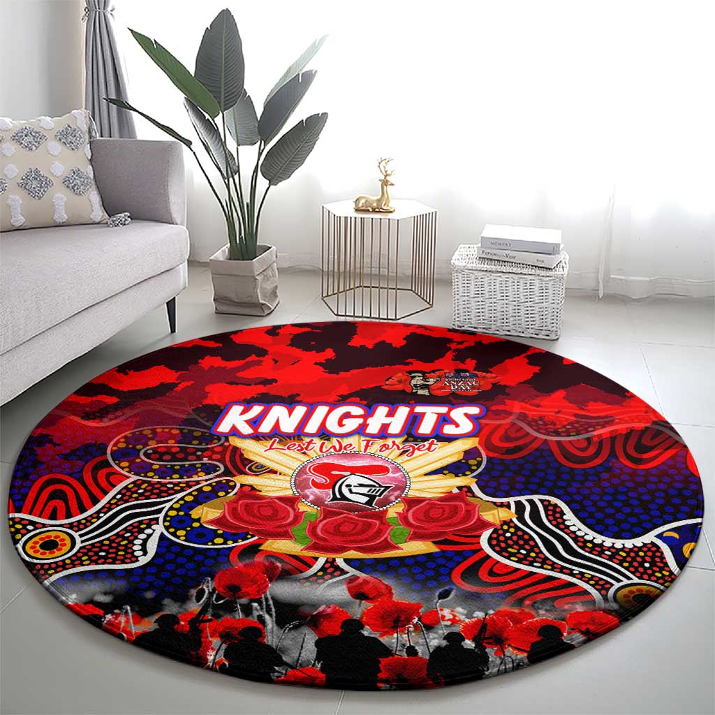Knights ANZAC Day Round Carpet Australian Army - Lest We Forget