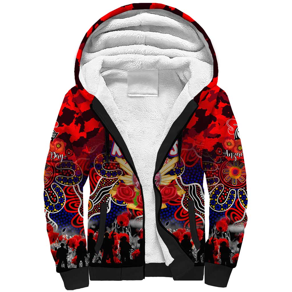 Personalized Knights ANZAC Day Sherpa Hoodie Australian Army - Lest We Forget